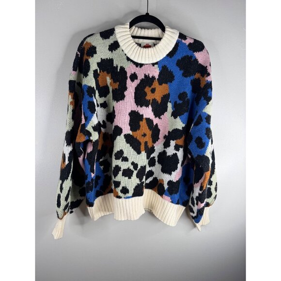 NEW FARM RIO Colorful Leopard Knit Sweater in Colorful Size XL NWT $230 - Picture 5 of 9